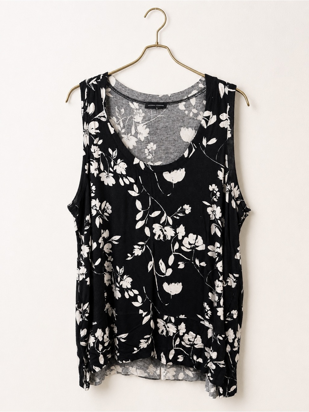 Universal Standard Hudson Liquid Jersey Tank Floral Black S 14/16